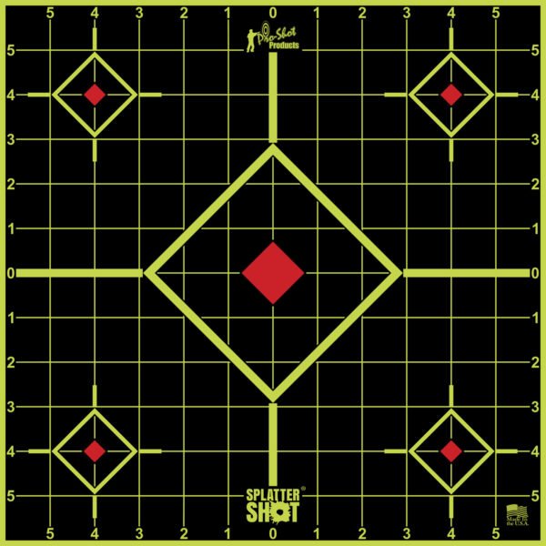 Pro-Shot 12SIGREEN5PK SplatterShot Sight-In Self-Adhesive Paper Black/Green 12" 5-Diamond 5 Pack