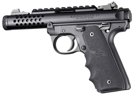 Hogue 79080 Rubber Grip Black with Finger Grooves for Ruger Mark IV 22/45