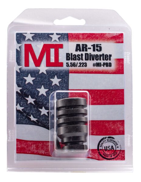 Midwest Industries MIPBD Blast Diverter Black Phosphate Steel with 1/2"-28 tpi Threads, 1.75" OAL & 1.09" Diameter for 223 Rem, 5.56x45mm NATO AR-Platform