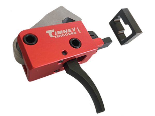 Timney Triggers 682 PCC Trigger  Two-Stage Curved Trigger with 2 lbs Draw Weight & Black/Red Finish for AR-Platform