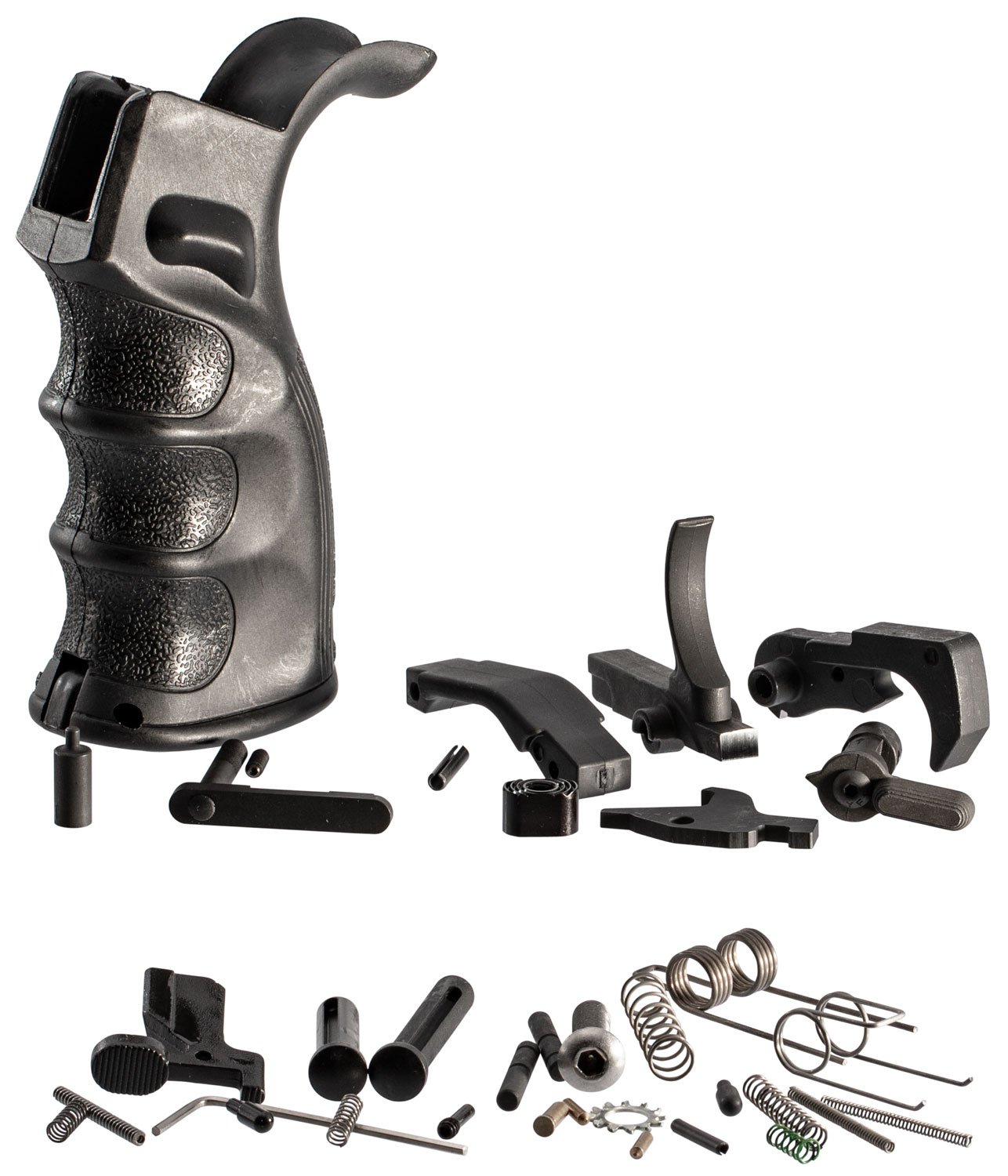 TacFire LPK02B308 AR-10 Lower Parts Kit 308 Win Black PGAR-B Pistol Grip Grip