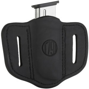 1791 Gunleather MAG11SBLA MAG1.1 Single Mag Holster Stealth Black Leather Belt Slide Compatible w/ Single Stack Ambidextrous