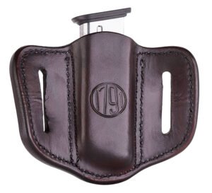 1791 Gunleather MAG11SBRA MAG1.1 Single Mag Holster Signature Brown Leather Belt Slide Compatible w/ Single Stack Ambidextrous
