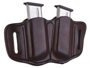 1791 Gunleather MAG21SBRA MAG2.1 Double Mag Holster Signature Brown Leather Belt Slide Belts 1.50" Wide Compatible w/ Single Stack Ambidextrous