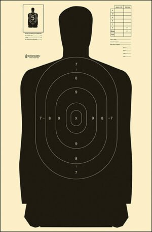 Action Target B27SBLACK100 Qualification Standard Silhouette Heavy Paper Hanging Black/White 100 Per Box