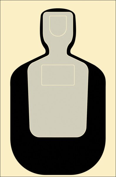 Action Target TQ19100 Qualification Standard Silhouette Paper Hanging 24" x 45" Black/Gray/White 100 Per Box