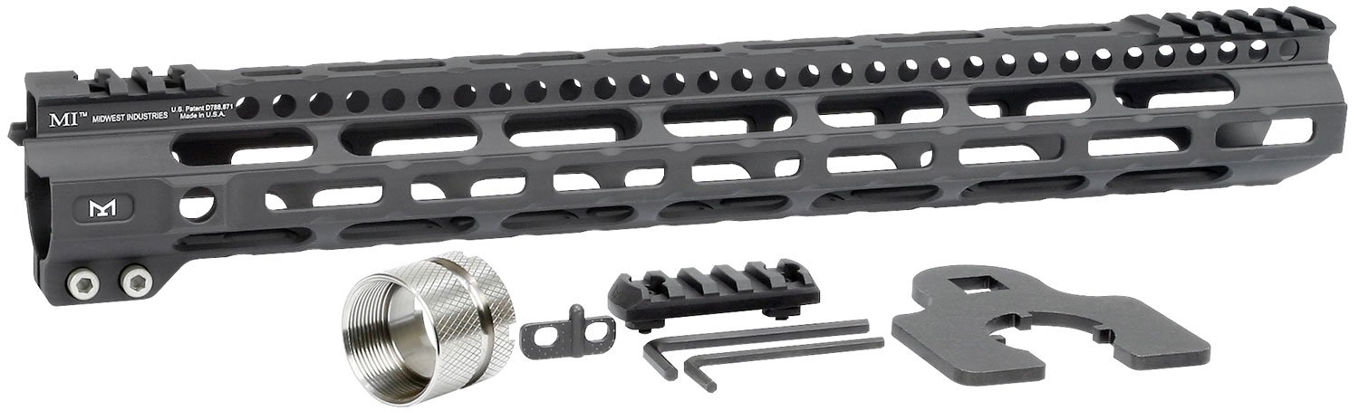 Midwest Industries MIULW15 Ultralight AR-15 Black Hardcoat Anodized Aluminum/Polymer 15" Picatinny/M-LOK