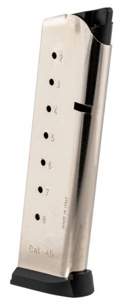 Mec-Gar MGCG4508NPF 1911 Government 8rd 45 ACP, Nickel Stainless Steel