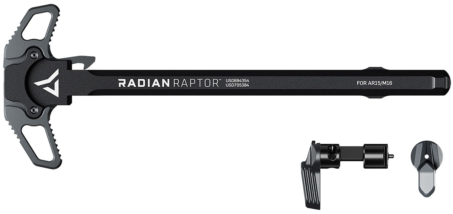 Radian Weapons R0664 Raptor Charging Handle & 45/90 Talon Safety, Radian Gray, Ambi Controls, Fits Mil-Spec AR-15/M16 Platform