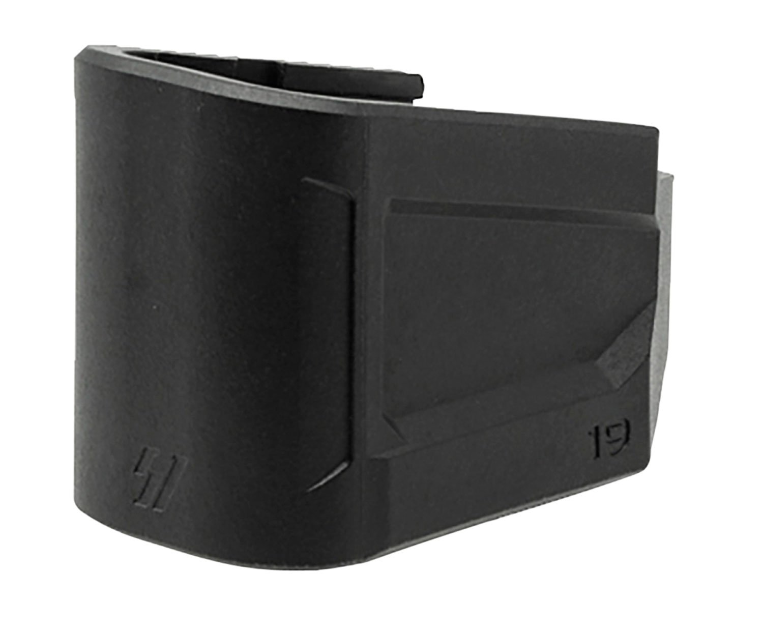Strike Industries EMPG19 Enhanced Magazine Plate +5, 9mm Luger, Compatible w/Glock 19, Black Polymer