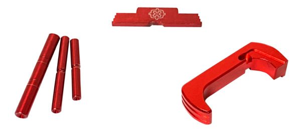 Cross Armory CRG5OKRD 3 Piece Kit Extended Compatible w/ Glock 26 Gen5 Compatible w/Glock 17/19/26/34 Gen5 Red Anodized Steel/Aluminum