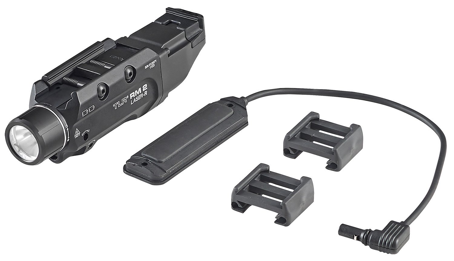Streamlight 69447 TLR-2 RM w/Laser Black Aluminum, 1,000 Lumens White LED Bulb/Red Laser, 297 Meters Beam, Picatinny Rail Mount