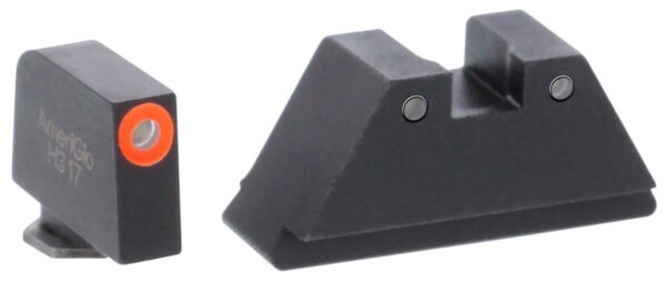 AmeriGlo GL452 Optic Compatible Sight Set for Glock XL Tall Green Tritium Orange Outline Front Sight-Green Tritium Black Outline Rear Sight