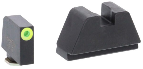 AmeriGlo GL681 Optic Compatible Sight Set for Glock 2XL Tall Green Tritium LumiGreen Outline Front Sight-Black Rear Sight