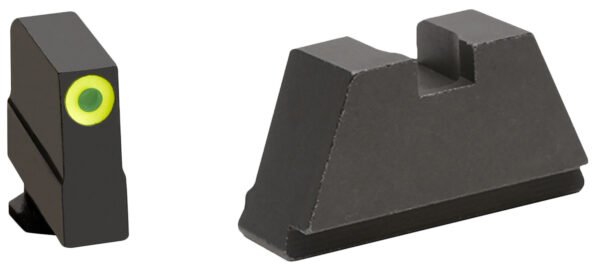 AmeriGlo GL691 Optic Compatible Sight Set for Glock  3XL Tall Green Tritium Lumigreen Outline Front Sight-Black Rear Sight