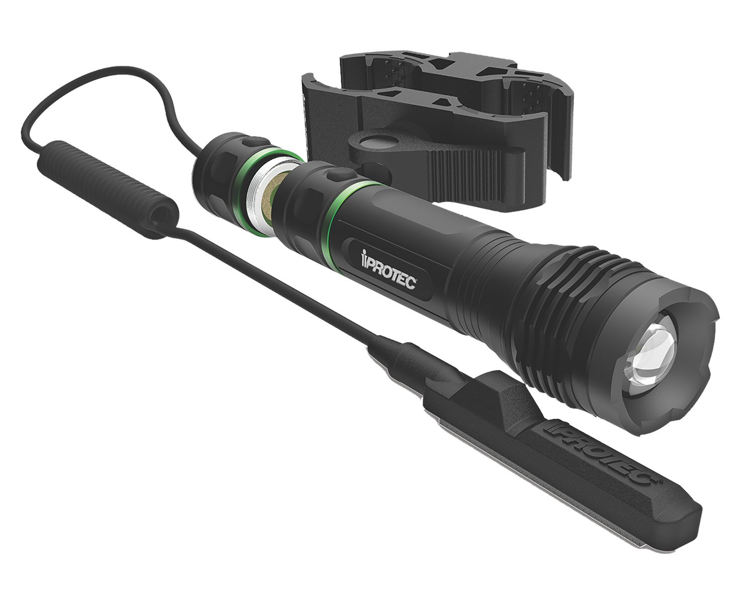 iProtec 665 LG 250 250 Lumen Green Firearm Light with Long Gun Mount Black Anodized 25/250 Lumens Green LED Light