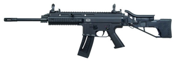 Mauser Rimfire 4150013 M-15  22 LR 22+1 16.50" Barrel w/Flash Hider, Steel Receiver, Black Metal Finish, Flip Up Front & Rear Sights, Side Folding Stock w/Adjustable Cheekrest, Manual Thumb Safety