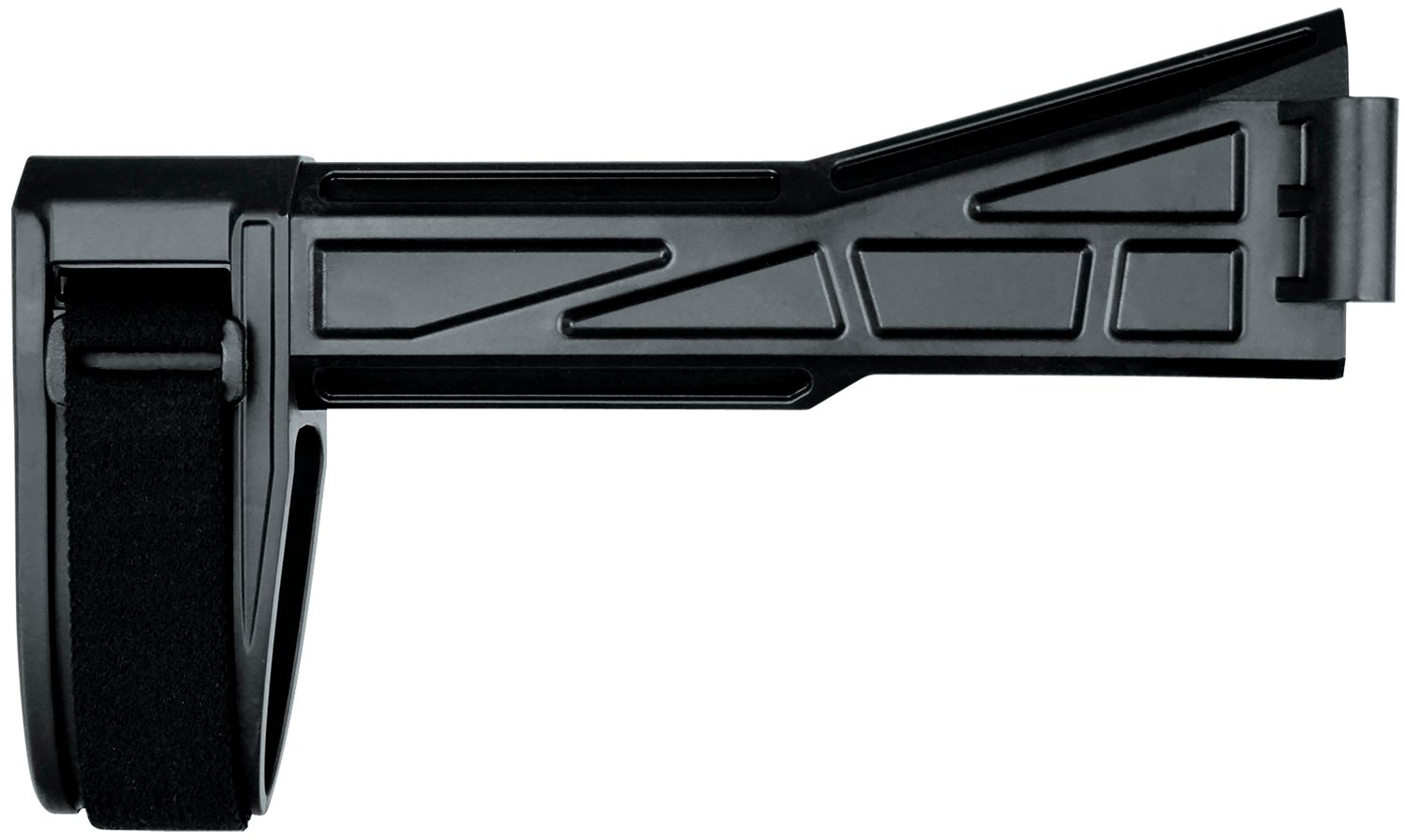 SB Tactical SBT201SB SBT-G2 Fixed Right Side Folding Black Synthetic for H&K UMP, B&T APC, LWRCi SMG45 (Tube Not Included)