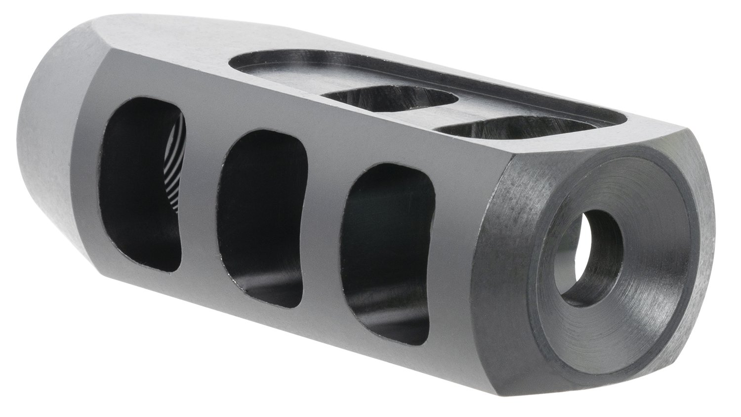 TacFire Tanker Muzzle Brake Black Oxide Steel with 5/8"-24 tpi Threads 2.76" OAL 1.37" Diameter for 308 Win