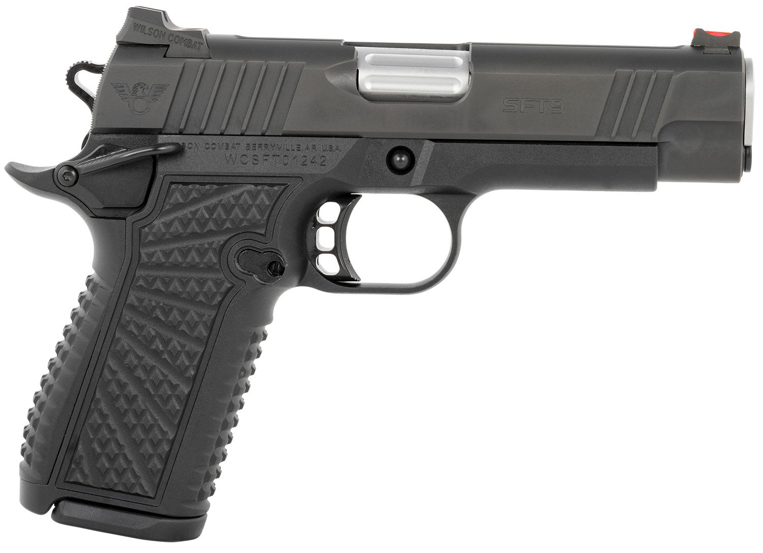 Wilson Combat SFT9CM42A SFT9 9mm Luger 15+1 (2) 4.25" Stainless, Black, Beavertail Frame, Integrated Grips, Fiber Optic Sights, Ambi Safety