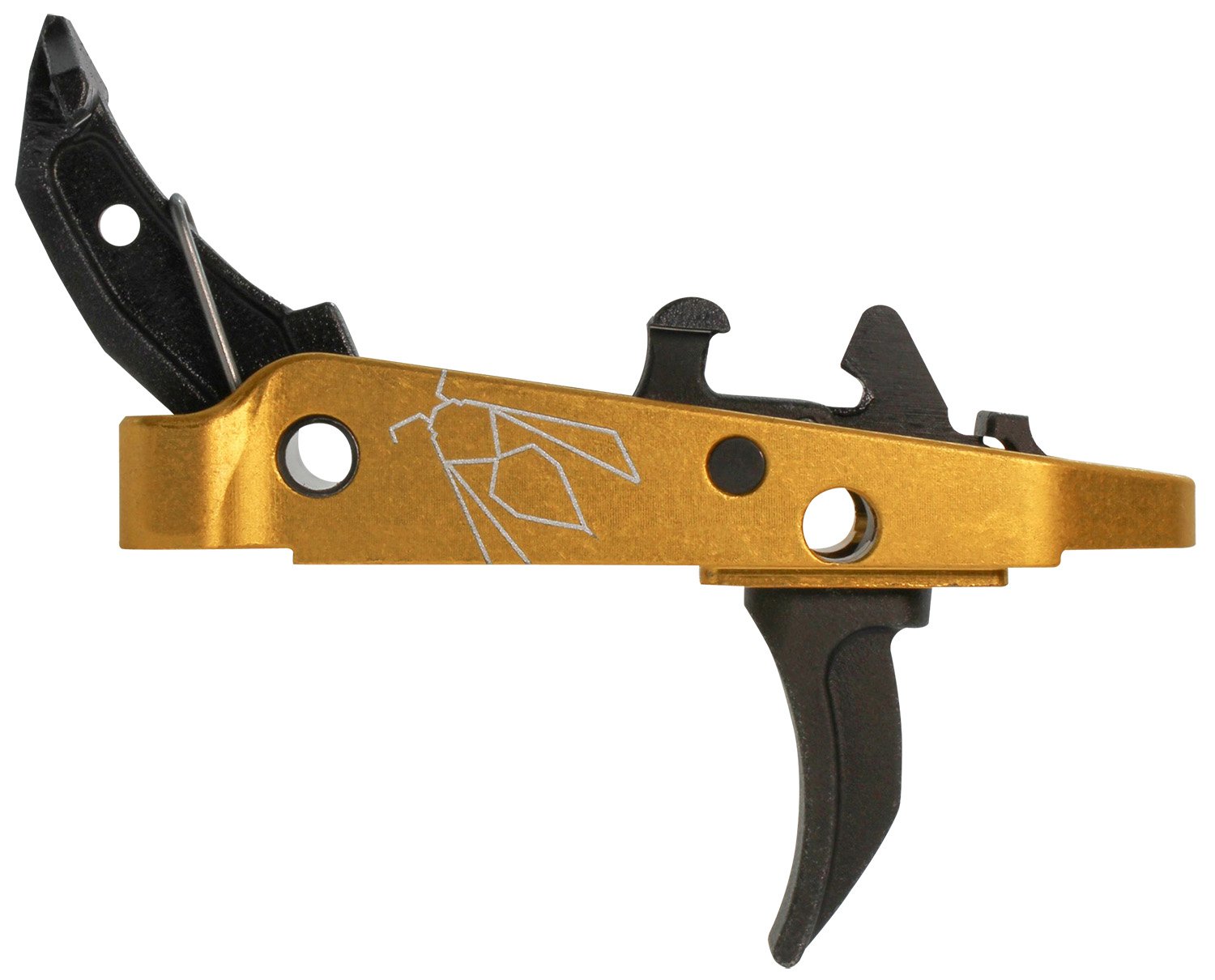 CMC Triggers 47507 Drop-In Yella Jacket Combat Trigger Group 2.0 Single-Stage Curve with 3.50 lbs Draw Weight, Black w/ Yellow Housing