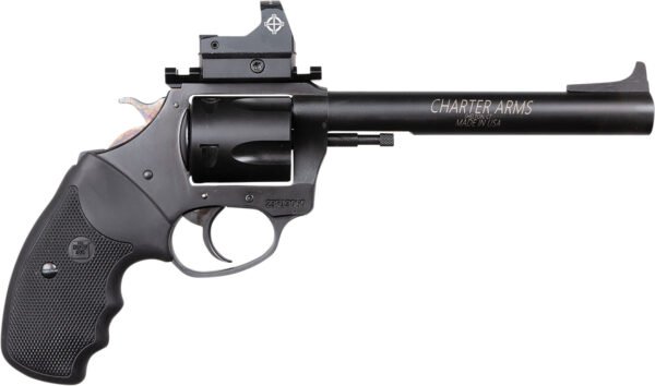 Charter Arms 64465 Mastiff Target Large Frame 44 Special 5 Shot, 6" Black Nitride Stainless Steel Barrel, Cylinder & Frame, Black Rubber Grip, Sightmark Micro Optic, Exposed Hammer