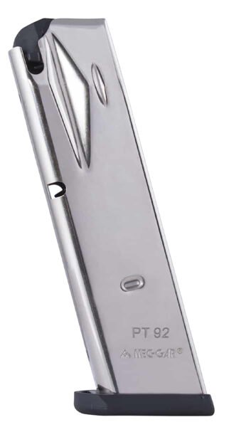 Mec-Gar PT9215N Taurus 15rd 9mm Luger, Fits Taurus PT99/PT92 Nickel