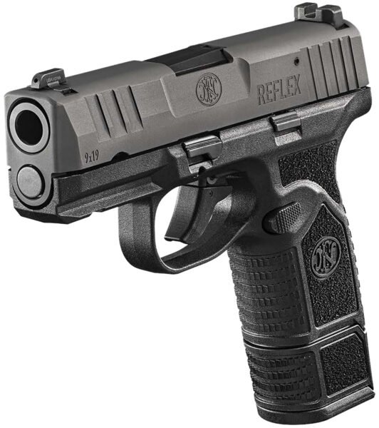 FN 66101420 Reflex 9mm Luger 10+1 3.30" Micro-Compact Frame Black PVD Serrated Steel Slide w/Picatinny Rail Stippled Grip Ambidextrous