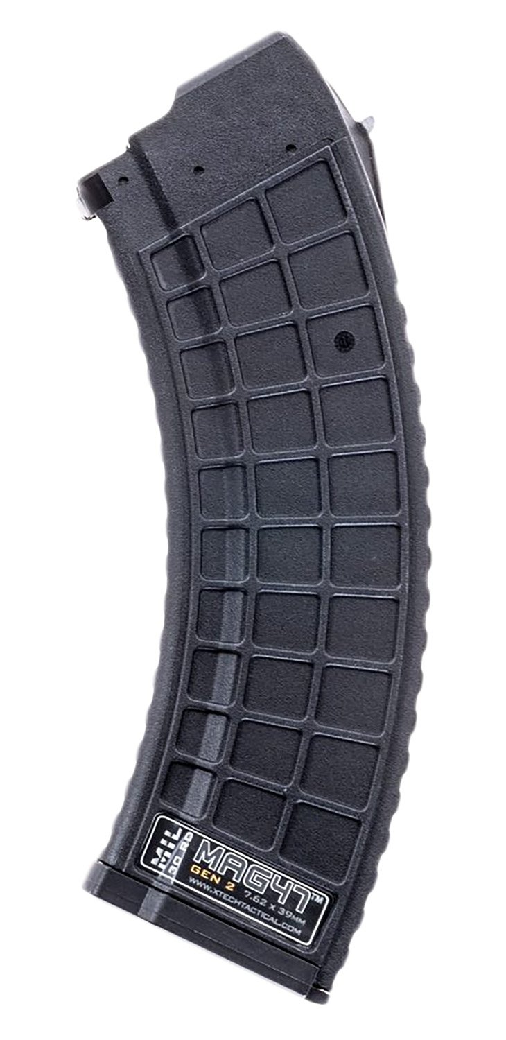 Xtech Tacitcal XTT1152BLKMIL Gen2 30rd Waffle 7.62X39 Fits AK-47 Black Stainless Steel