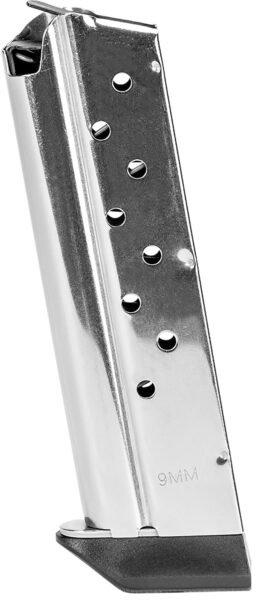 Kimber Mfg, Inc 4200380 9rd 9mm Luger Fits 1911 Silver Stainless Steel