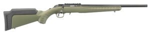 Ruger 8336 American Rimfire Sports South Exclusive Full Size 17 HMR 9+1 18" Satin Blued Steel Threaded Barrel & Alloy Steel Receiver w/Scope Rail, Green Fixed Synthetic Stock, Right Hand