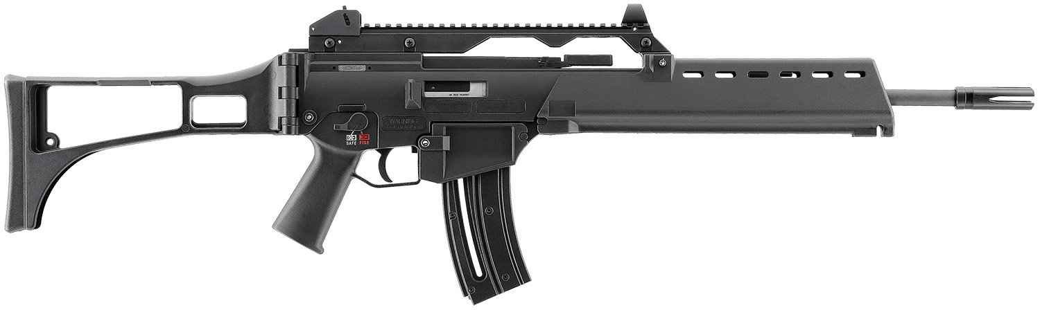 HK 81000994 G36 22 LR 20+1 18.13" Black Barrel w/Flash Suppressor, Black Receiver w/Picatinny Rail, Black Folding Synthetic Stock, Black Polymer Grip