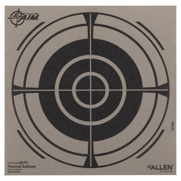 Allen 15794 Thermal Target Bullseye Hanging Paper 8" x 8" Black/Gray