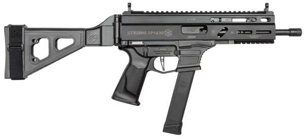 Grand Power 810091152850 Stribog SP9A3G 9mm Luger 8" Black, SB Tactical Brace