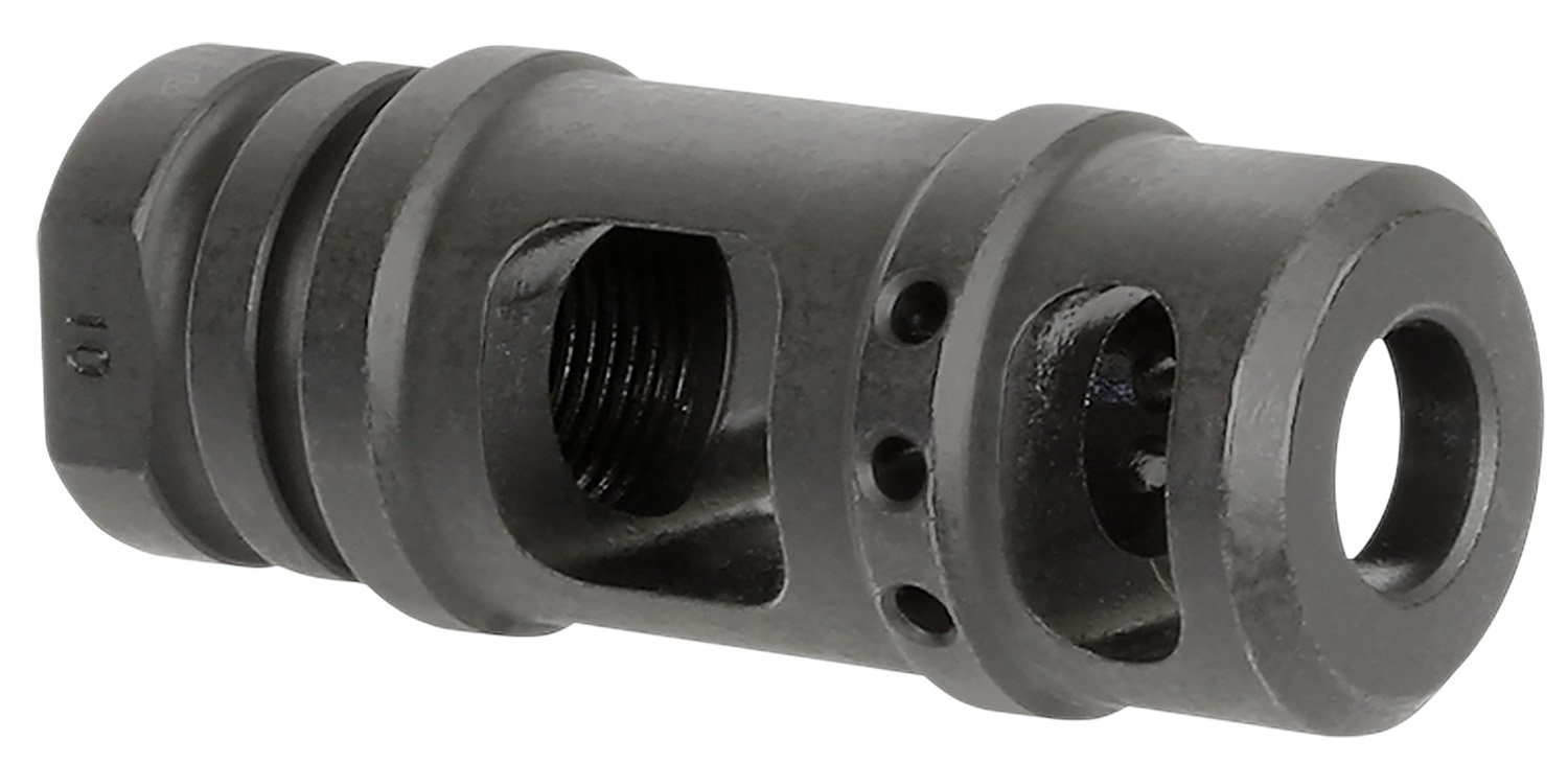 Midwest Industries MIMB10 Muzzle Brake 357 Mag 5/8"x24 Threads Black Steel 5" OAL .410" Diameter