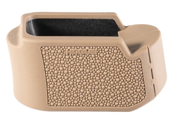 Hogue 18613  Extension Base Pad Fits Glock 19 Compatible w/ 10/15rd Magazines FDE Overmolded Rubber