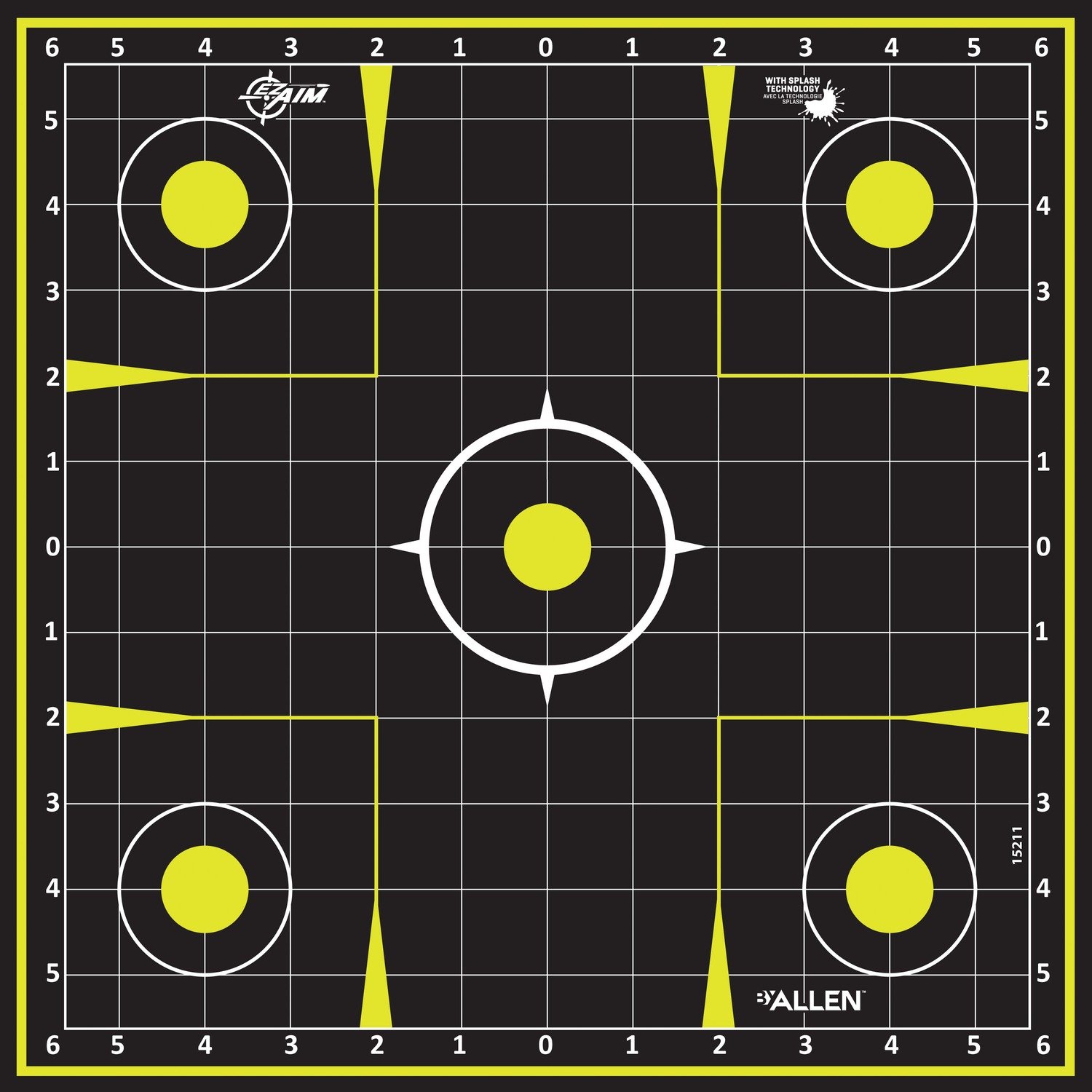 Allen 15211-30 EZ Aim Splash Hanging 12"x12" Black/Chartreuse 30 Pack