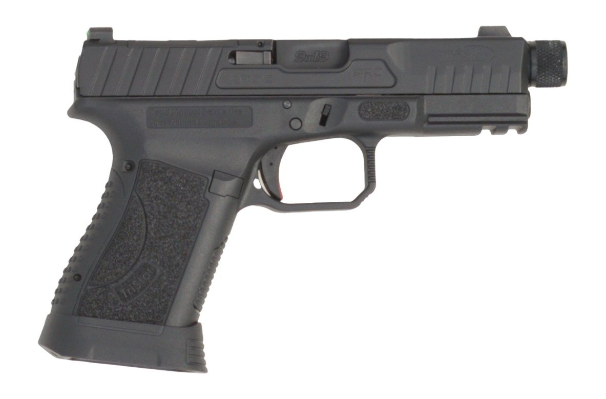 TriStar 85780 Apoc Pro 9mm Luger 15+1 4.50" Black Threaded Barrel, Black Steel Optic Ready/Serrated Slide, Black Polymer Frame w/Picatinny Rail, Interchangeable Backstrap Grip