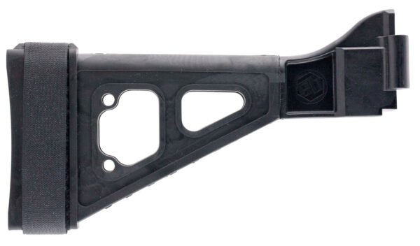 SB Tactical SBT01SB SBT  Side Folding Black Synthetic with  10.50" OAL & Nylon Strap for H&K UMP, B&T APC (Tube Not Included)
