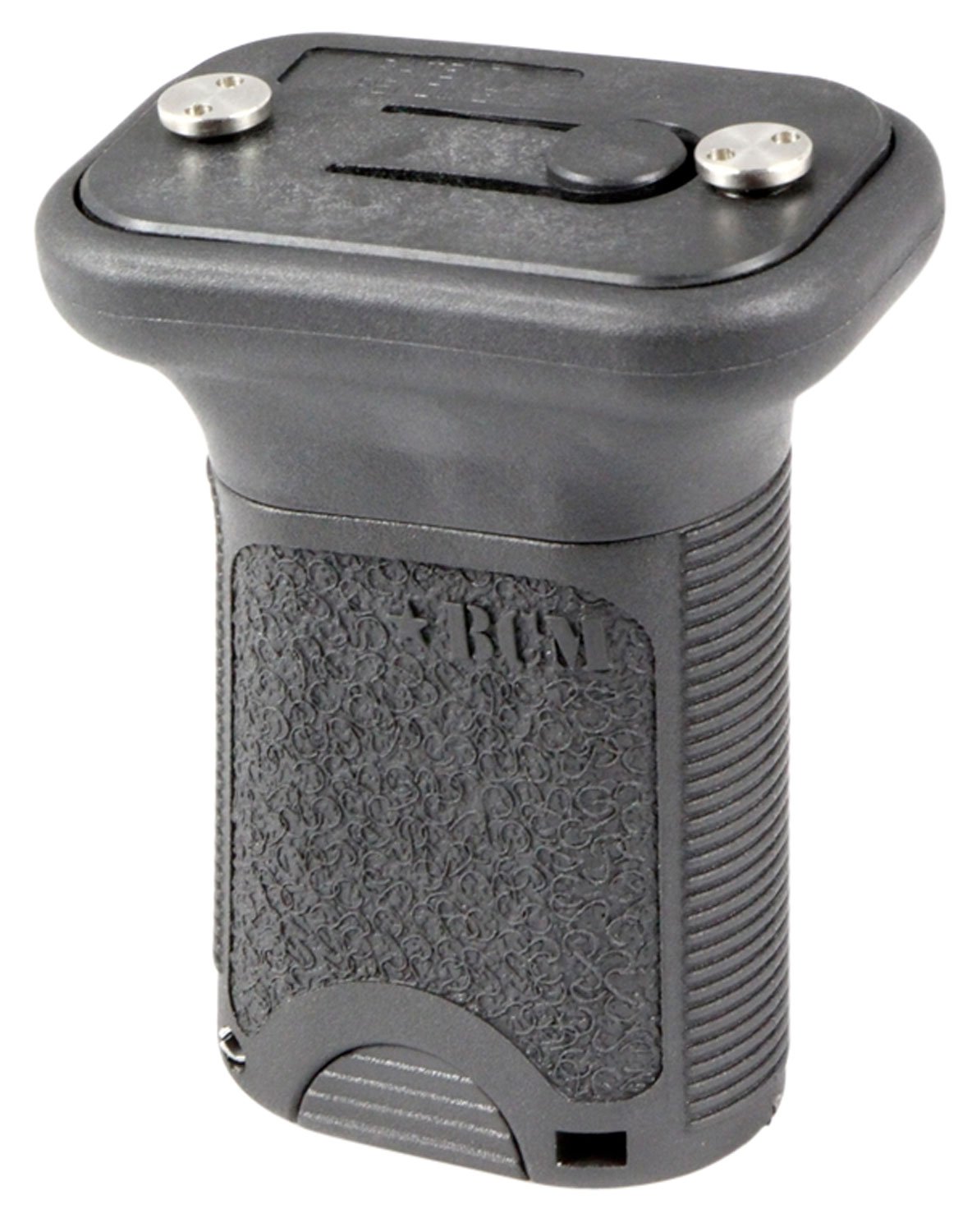 BCM VGSKMBLK BCMGunfighter Short Vertical Grip Made of Polymer With Black Aggressive Textured Finish with Storage Compartment for Keymod Rail