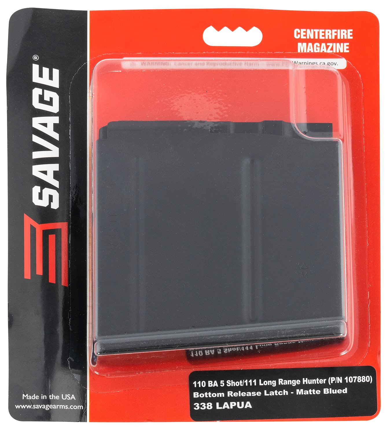 Savage Arms 55190 110BA 5rd 338 Lapua Mag Fits Savage 110BA/110BA/110/111 Long Range Hunter Blued Steel