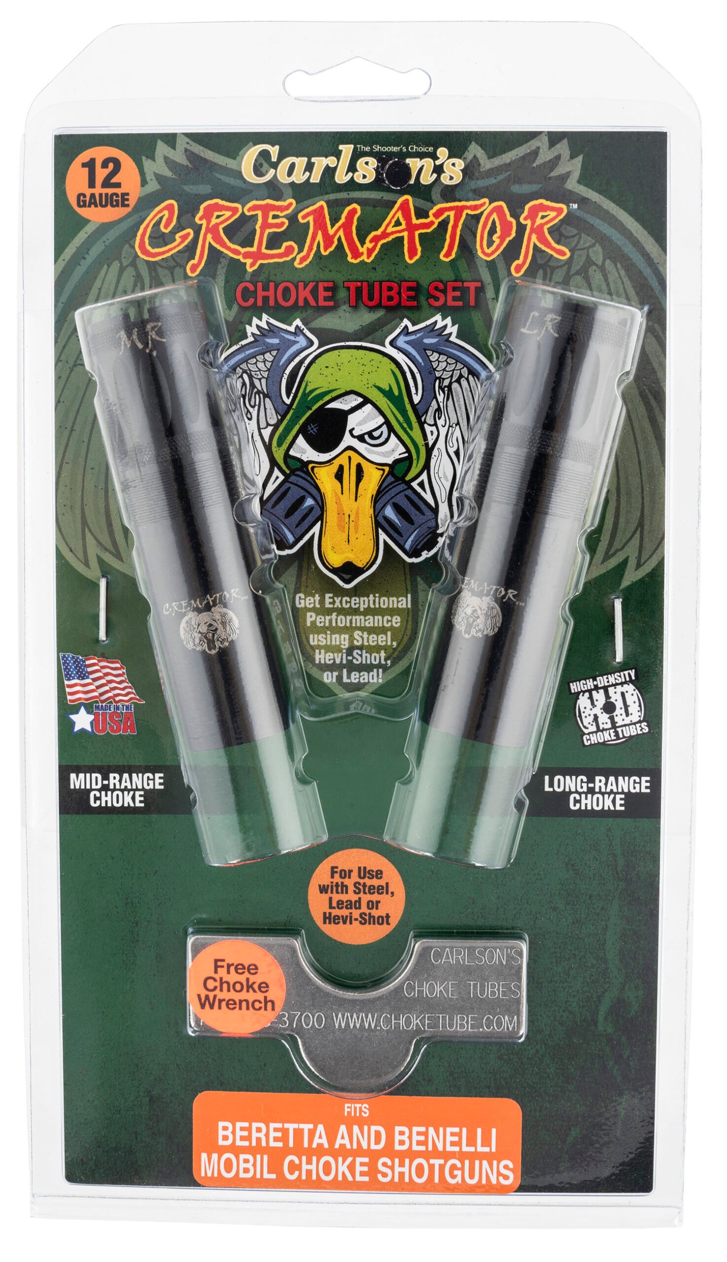 Carlson's Choke Tubes 11612 Cremator 11612 Berretta/Benelli Mobil 12 Gauge Mid/Long Range Non-Ported 17-4 Stainless Steel