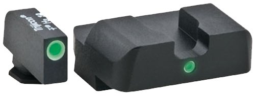 AmeriGlo GL101 i-Dot Sight  Set for Glock  Green Tritium White Outline Front Sight-Green Tritium Rear Sight