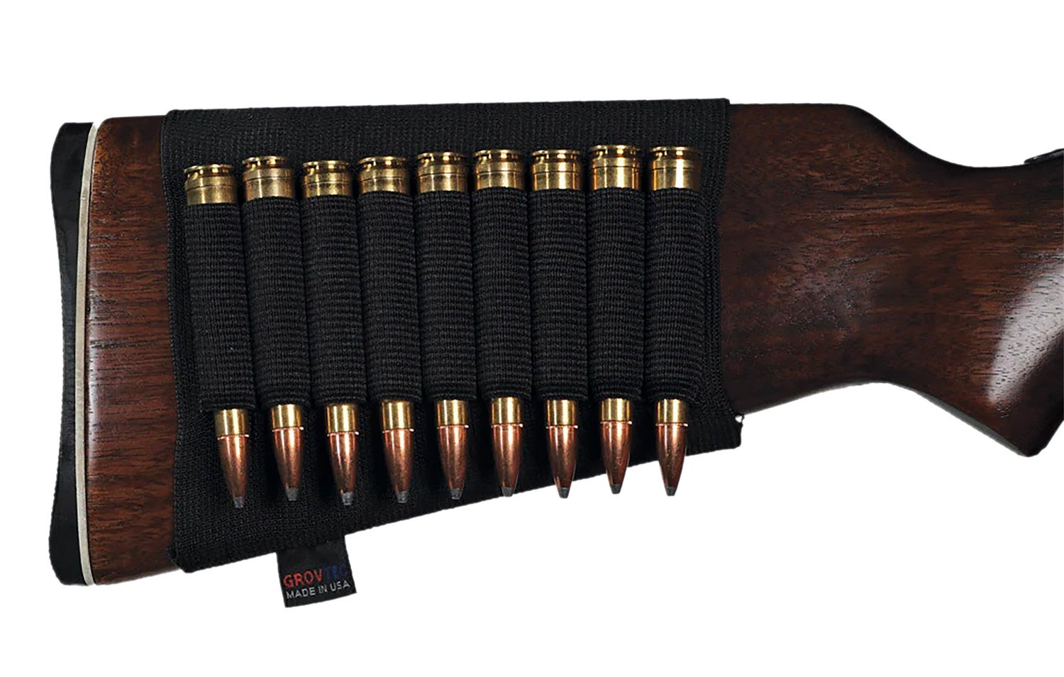 GrovTec US Inc GTAC81 Buttstock Cartridge Holder Elastic 9rd Rifle Buttstock Mount