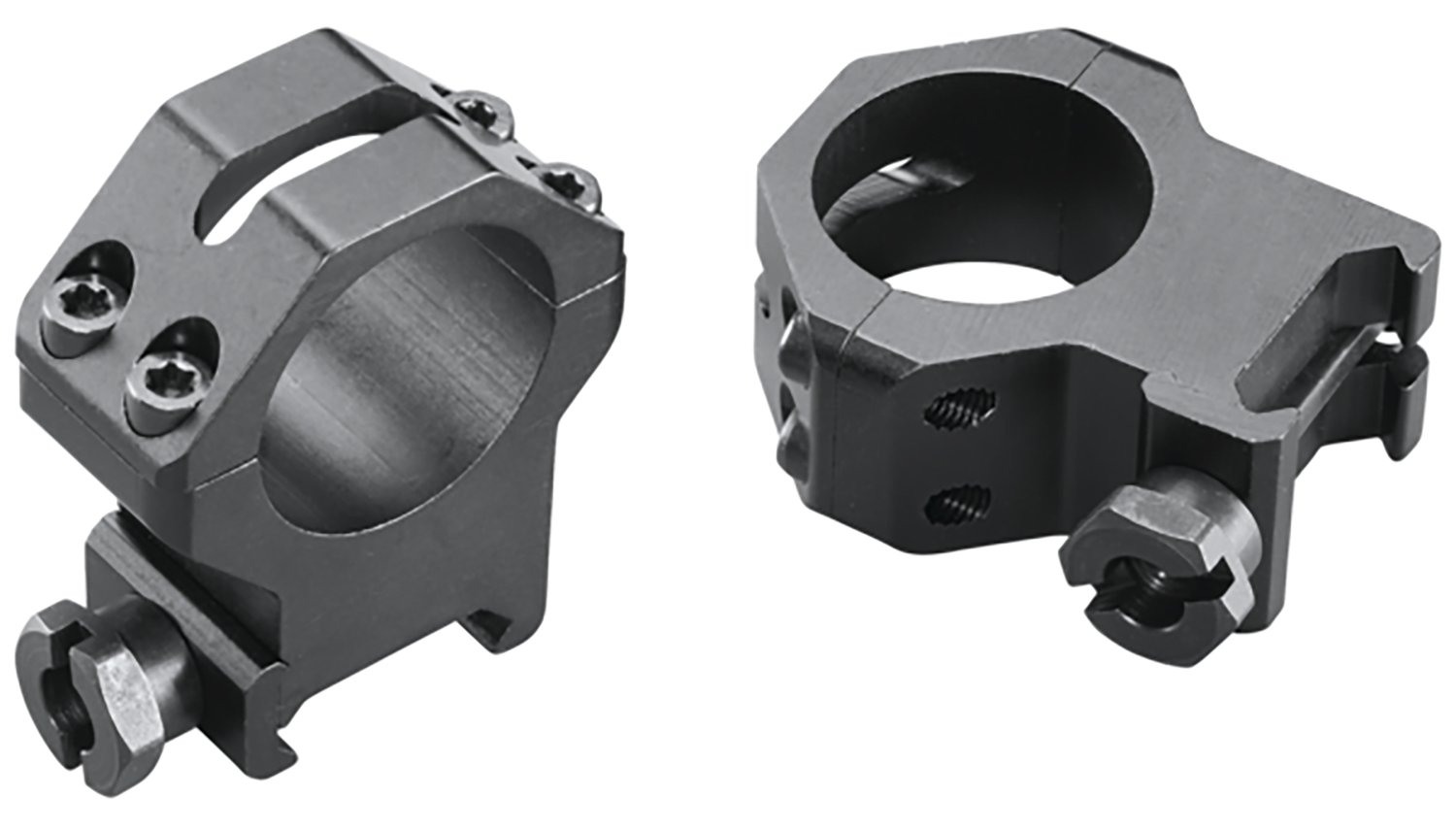 Weaver Mounts 48362 Four-Hole Skeleton Rings Matte Black 1" Extra High