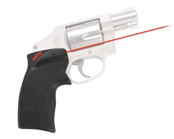 Crimson Trace 0151301 Accu-Grips Laser Sight Defender Series Black Polymer, Red Laser 5mW Output, 633nM Wavelength, Fits S&W J Frame Round Butt/Taurus Small Frame (Except 85 Models) Revolver