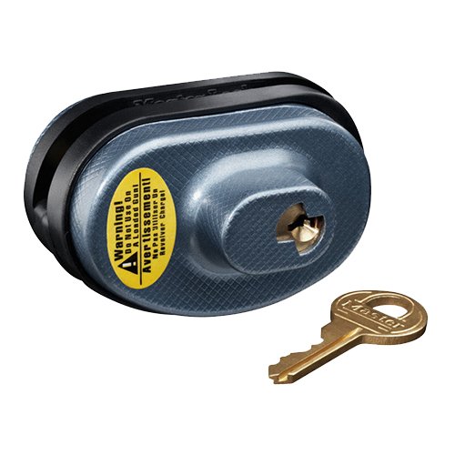 Master Lock 90KADSPT Trigger Guard Lock Keyed Alike Open With Key Blue Steel/Zinc Adjustable Firearm Fit- Universal