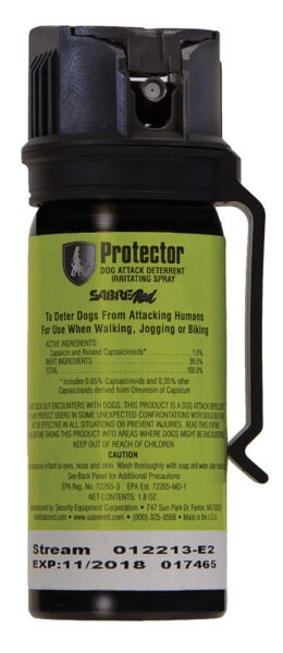 Sabre SRPMK3 Dog Spray  Capsaicin Range 15 ft 1.80 oz Includes Belt Clip