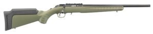 Ruger 8334 American Rimfire Sports South Exclusive Full Size 22 LR 10+1 18" Satin Blued Threaded Barrel & Alloy Steel Receiver w/Scope Rail, Green Fixed Synthetic Stock, Right Hand