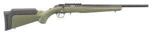 Ruger 8335 American Rimfire Sports South Exclusive Full Size 22 WMR 9+1 18" Satin Blued Threaded Barrel & Alloy Steel Receiver w/Scope Rail, Green Fixed Synthetic Stock, Right Hand